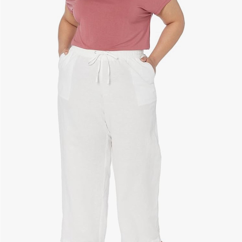 Amazon Essentials White Linen Pants - Picture 4 of 7